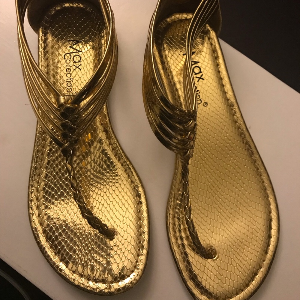 Gold Sandals by Max Collection